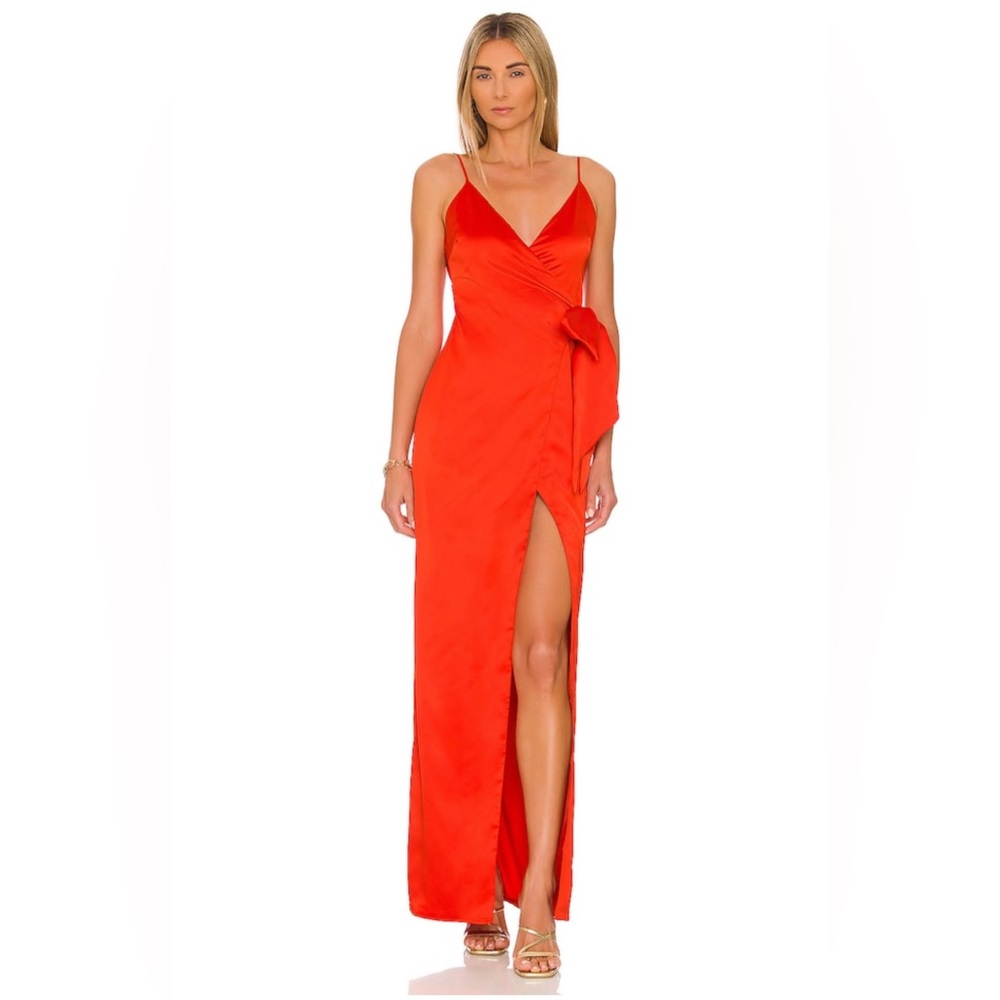 NBDxrevolve| Slit Wrap Dress small
